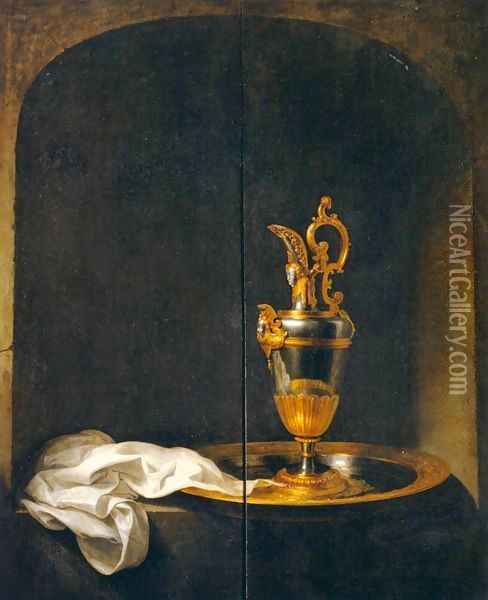 The Silver Ewer Oil Painting - Gerrit Dou