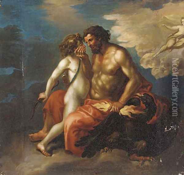 Jupiter and Ganymede Oil Painting - Francesco Albani