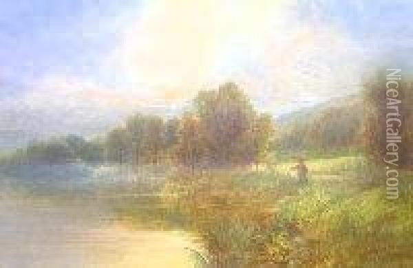 The Angler Oil Painting - Henry Harris