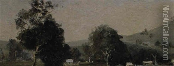 Country Scene Oil Painting - Thomas William Roberts