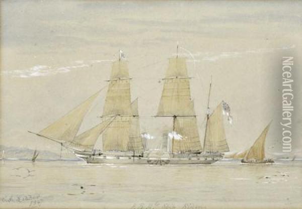 H.r.m. Ship Sidon Oil Painting - Charles Arthur Lodder Capt.