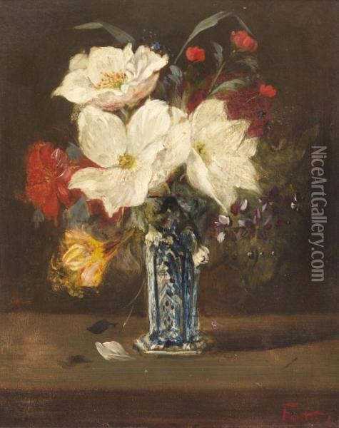 Vase Of Flowers Oil Painting - Victoria Dubourg Fantin-Latour