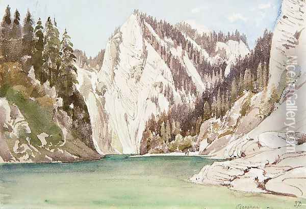 A Pieninek a Dunajec partjan, 1860 Oil Painting - Thomas Ender