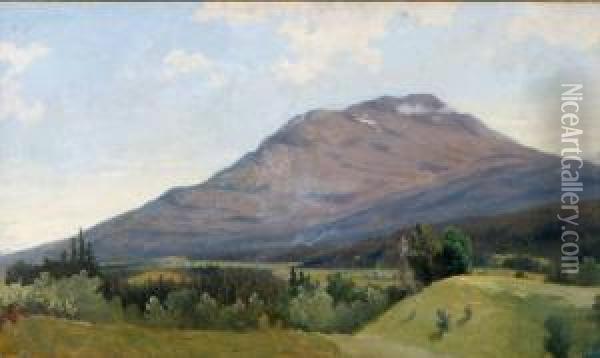 Bergslandskap Oil Painting - Axel Wilhelm Nordgren