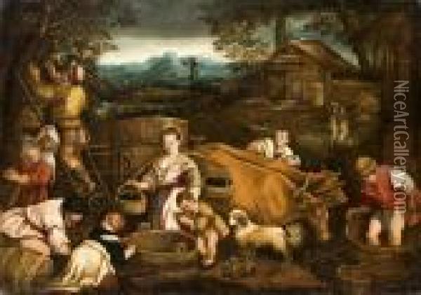 Az Osz Allegoriaja Oil Painting - Jacopo Bassano (Jacopo da Ponte)