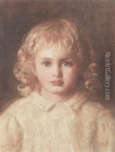 Dorothy, Aged 2 Years Oil Painting - Edwin Harris