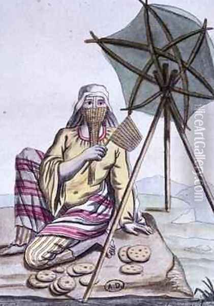 Arab woman from the desert selling bread Oil Painting - Jacques Grasset de Saint-Sauveur