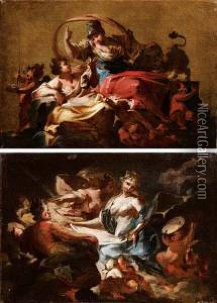 Allegoria Della Pittura
Allegoria Della Fortezza Oil Painting - Francesco Conti