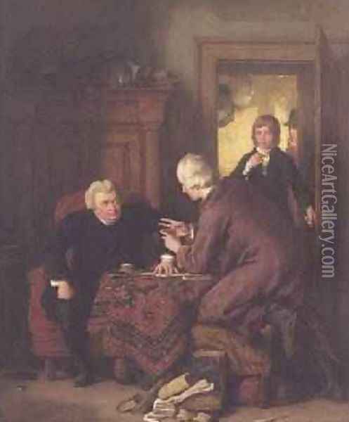 The Whistonian Controversy 1844 from The Vicar of Wakefield Oil Painting - William Mulready