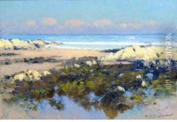 On The Shore, North Berwick Oil Painting - Patrick William Adam