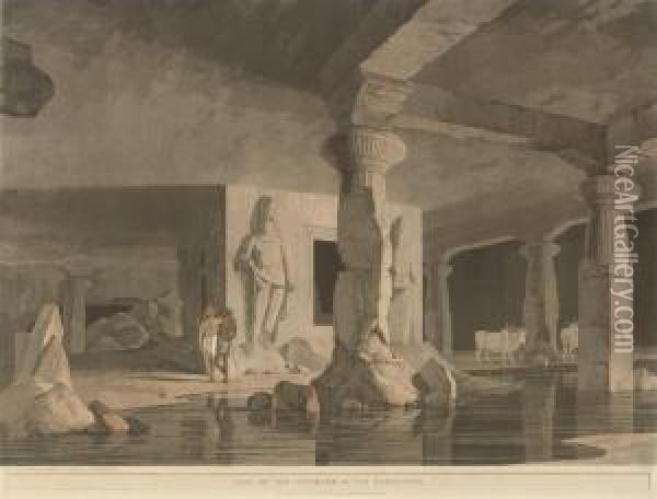 The Entrance To The Elephanta Cave Oil Painting - Thomas Daniell