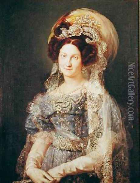 Maria Christina de Bourbon-Sicile 1806-78 Queen of Spain 1829 Oil Painting - Vicente Lopez y Portana