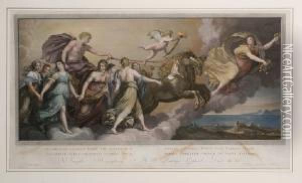 Aurora E Il Carro Di Apollo Oil Painting - Raphael Morghen