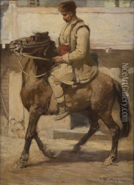 Peasant From Caribrodsko Oil Painting - Jan Vaclav Mrkvicka
