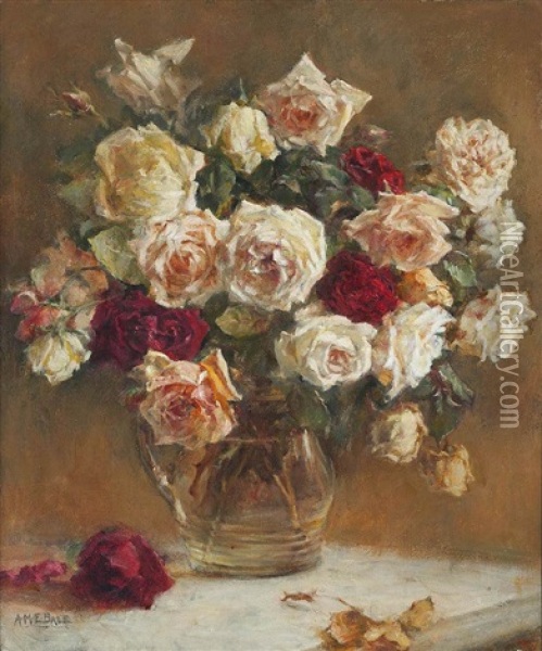 Roses Oil Painting - E. A. (Mrs.) Jardine