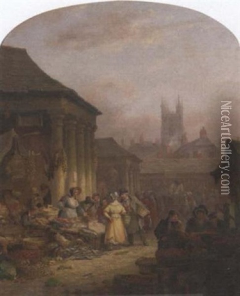 Plymouth Market Oil Painting - Nicholas Condy