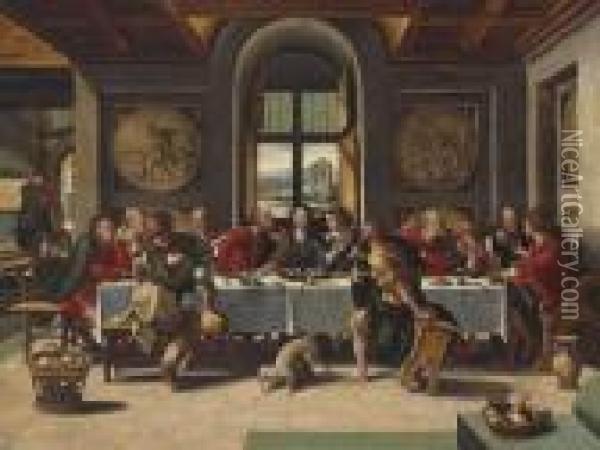 The Last Supper Oil Painting - Pieter Coecke Van Aelst