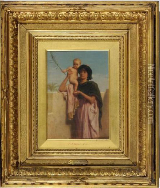 An Arab Mother Oil Painting - Frederick Goodall