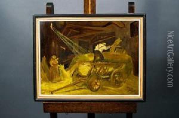 Le Char De Foin Oil Painting - Maurice Busset