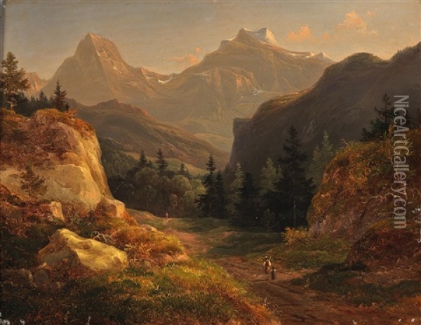 Scene From Salzburg Oil Painting - Franz Steinfeld