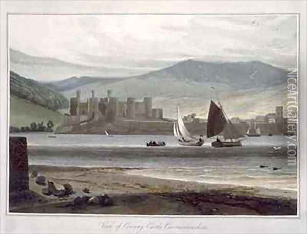 View of Conway Castle Caernarvonshire Oil Painting - William Daniell RA