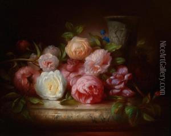 Quadro Di Rose Oil Painting - Ludwig Schuster