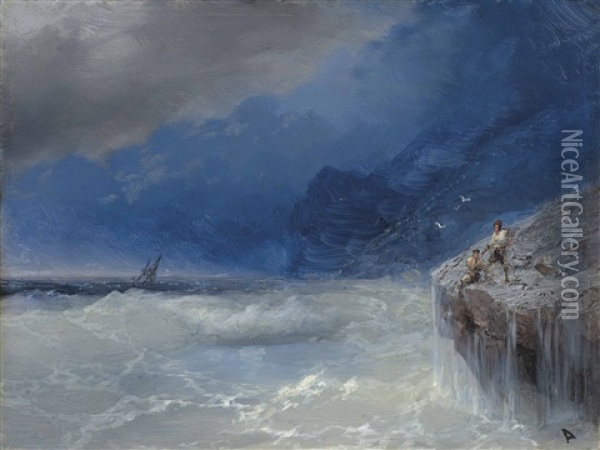 Stormy Seas Oil Painting - Ivan Konstantinovich Aivazovsky