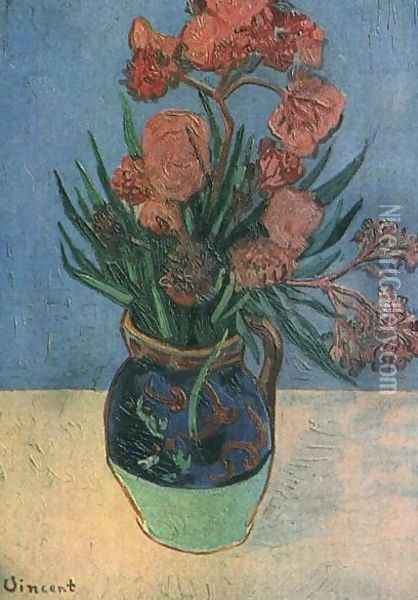Vase With Oleanders Oil Painting - Vincent Van Gogh