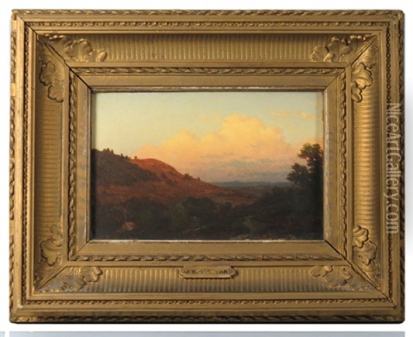 Landscape With Distant Mountains Oil Painting - John William Casilear