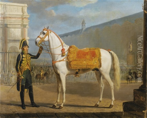 Sara, Napoleon's Horse Oil Painting - Alexander Ivanovich Sauerweid