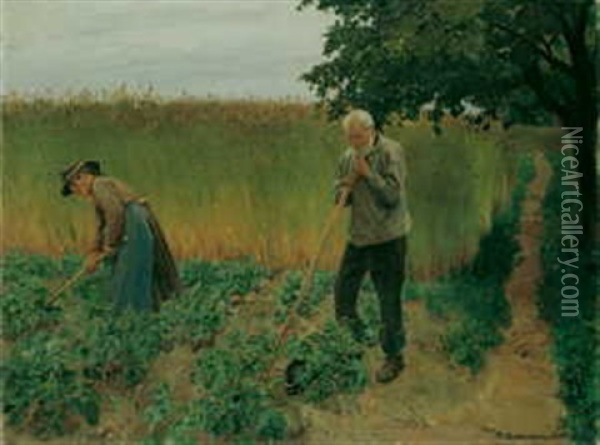 Die Beiden Alten Oil Painting - Friedrich Kallmorgen