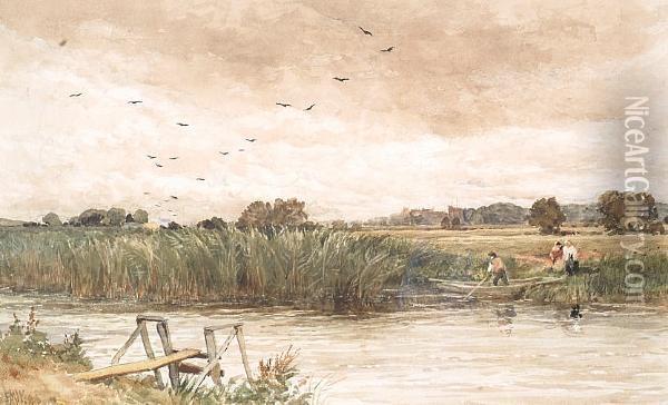 The Thames At Windsor Oil Painting - Edmund Morison Wimperis