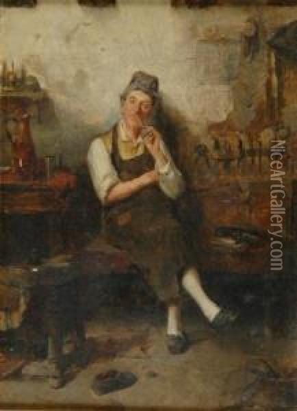 The Cobbler Oil Painting - Walter Gay