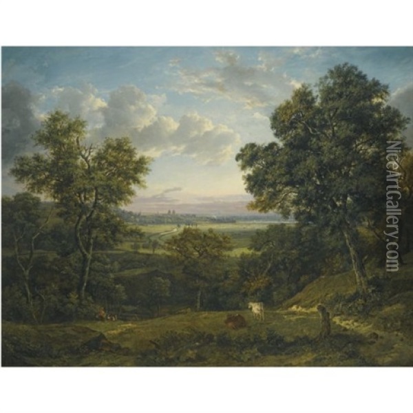View Of Greenwich, From Charlton Wood, Near Woolwich Oil Painting - Patrick Nasmyth