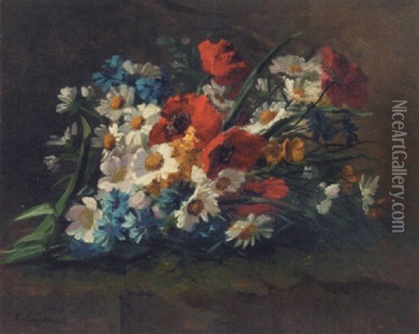 Summer Flowers On A Table Oil Painting - Edmond Van Coppenolle