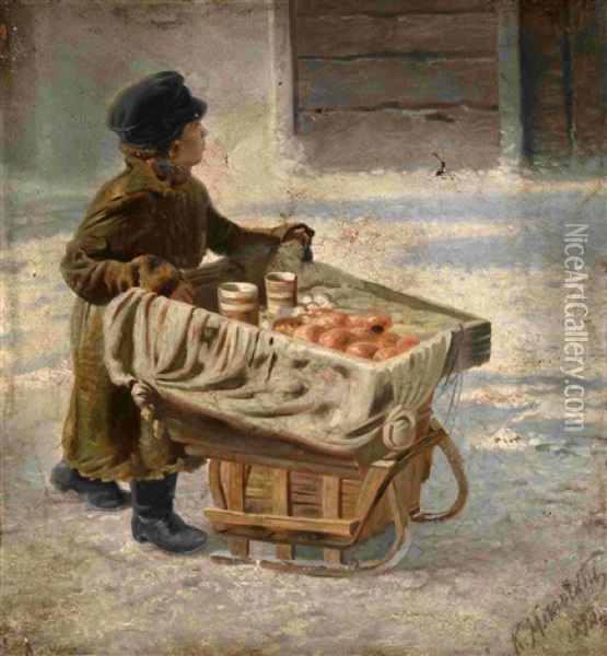 Boy (study For The Shrovetide Festivities) Oil Painting - Konstantin Egorovich Makovsky