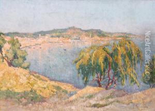 Le Lac De Berre,martigues - La Baie Ensoleillee (1919) Oil Painting - Paul Leduc