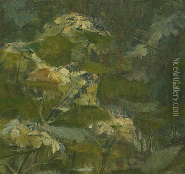 Hydrangea Oil Painting - Fujishima Takeji