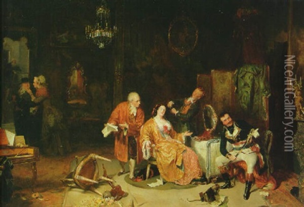 La Cour Des Dames Et La Generosite Oil Painting - David Joseph Bles