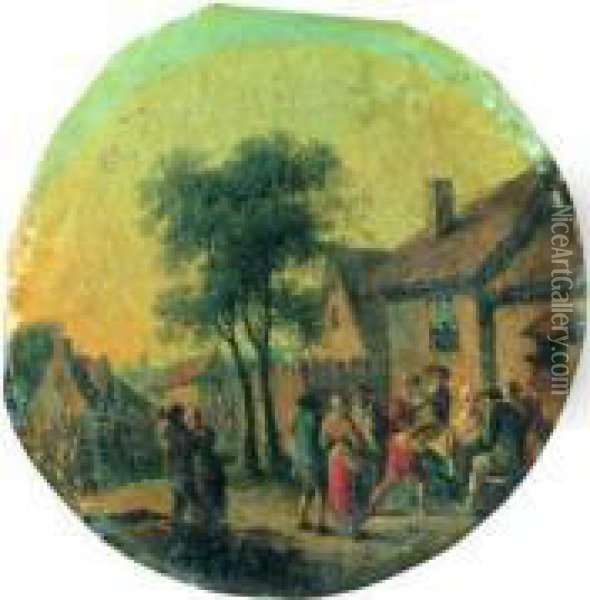 Rejouissances Paysannes Devant Une Auberge Oil Painting - Louis Nicolael van Blarenberghe