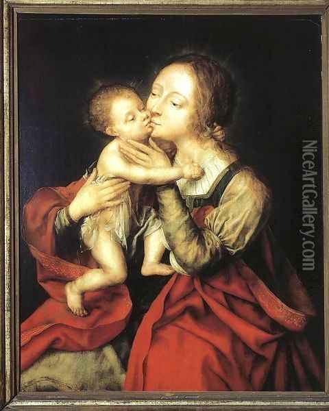 Holy Virgin and Child 2 Oil Painting - Jan Massys