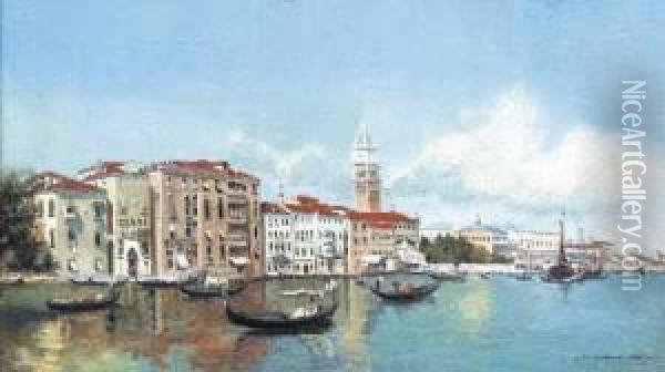 The Grand Canal Oil Painting - Alexis Jean Fournier