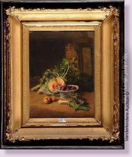Nature Morte Aux Fruits Et Aux Legumes Oil Painting - David Emil Joseph de Noter