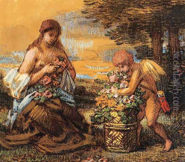 Venus and Cupid I Oil Painting - William Etty