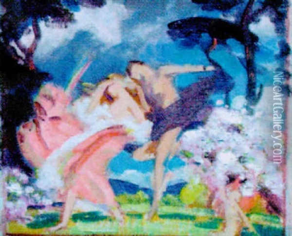 Dancing Figures Oil Painting - Charles Sims