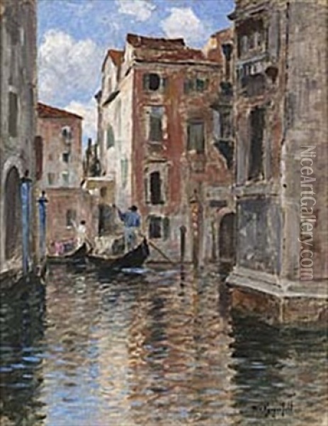 Gondoljarer, Venedig Oil Painting - Wilhelm von Gegerfelt