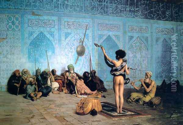 The Serpent Charmer Oil Painting - Jean-Leon Gerome