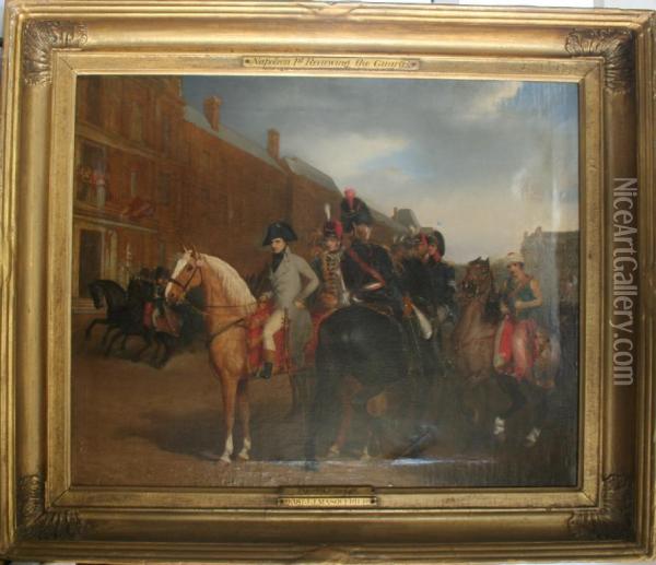 Napoleon I Reviewing The Guards Oil Painting - John James Masquerier