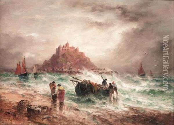 St. Michaels Mount, Cornwall Oil Painting - S.L. Kilpack