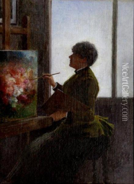 Le Peintre Et Son Chevalet Oil Painting - Emil Bare